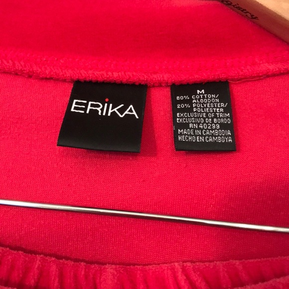 SOLD ERIKA Velour Red with white dots Lounge wear. - Picture 4 of 8